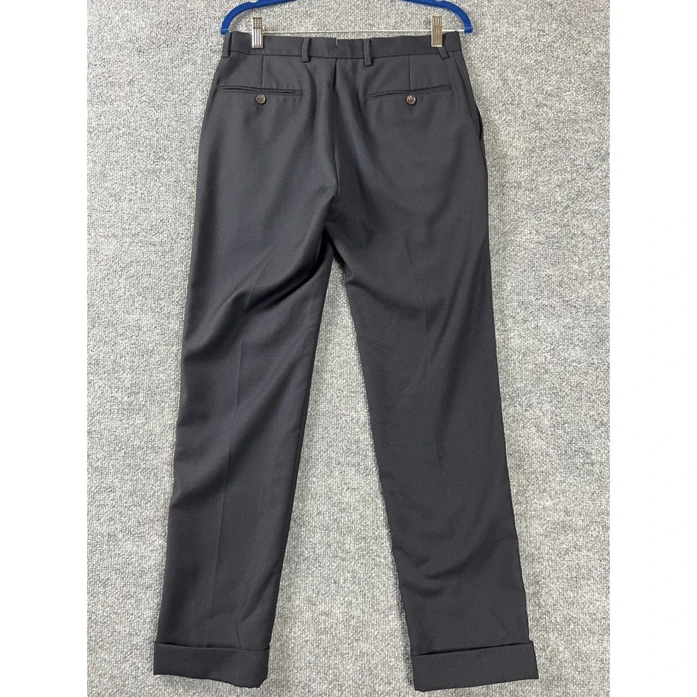 Polo Ralph Lauren Mens 30/30 Wool Blend Cuffed Dress Pants Navy Blue Flat Front - Picture 5 of 8